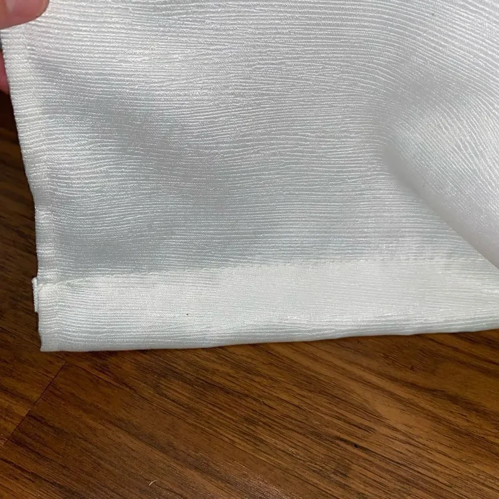 Textured 2 panel curtains bright white sz 82” length